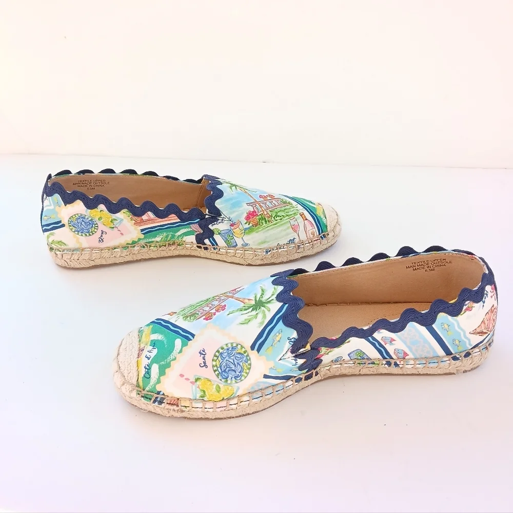 Talbots Izzy Summer Vista Print Espadrille Size 6.5